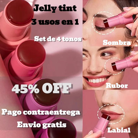 TINTA GELATINA SIRVE DE LABIAL+RUBOR+SOMBRA